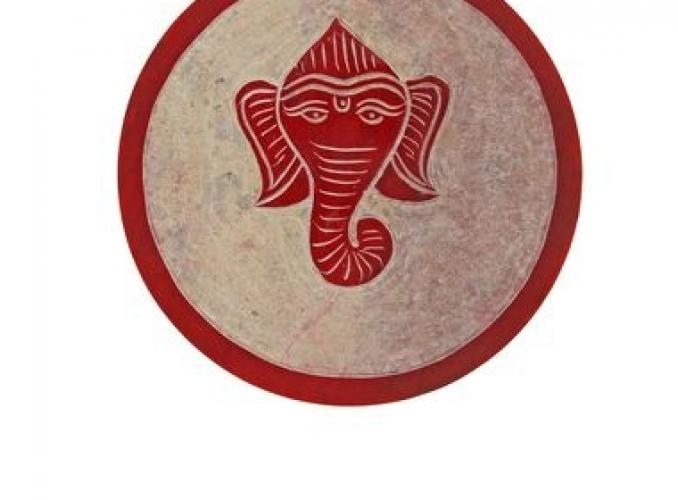 Подставка для благовоний из камня Слон круглая