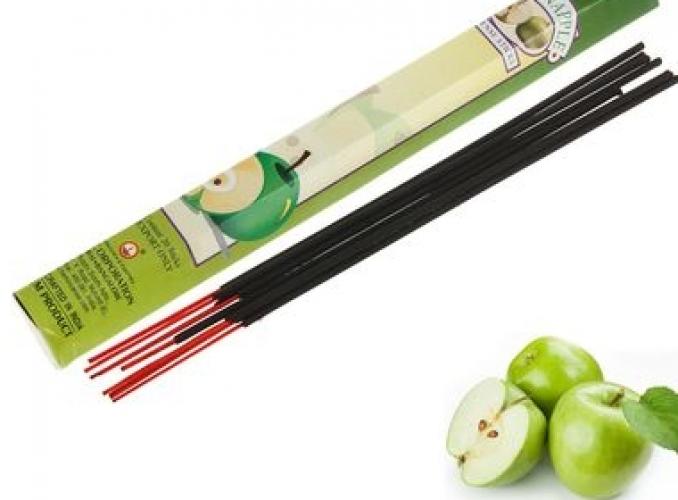 Благовония шестигранник HEM Green Apple Зеленое яблоко 20 палочек в упаковке