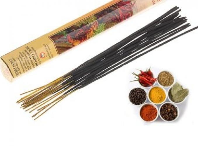 Благовония HEM, шестигранники, Indian Spices Индийские Специи 20 палочек в упаковке
