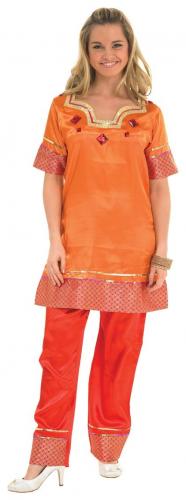 Оранжевый костюм индийской леди - купить 