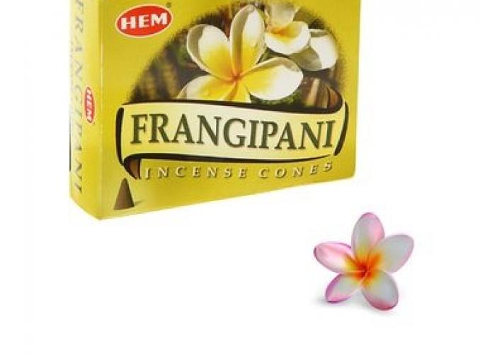 Благовония конус HEM Frangipani Плюмерия 10 штук в упаковке