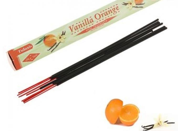 Благовония шестигранник Sarathi Vanilla Orange Ваниль апельсин 20 палочек в упаковке