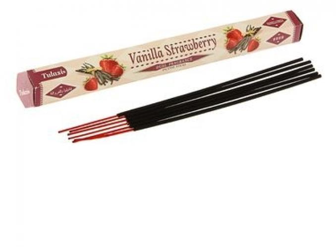 Благовония шестигранник Sarathi Ваниль Клубника Vanilla Strawbery 20 палочек в упаковке