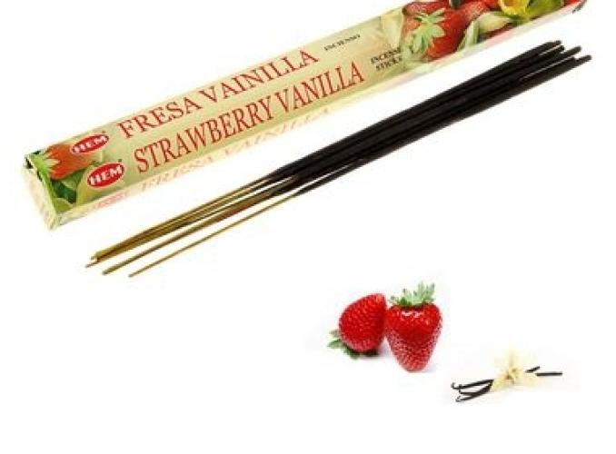 Благовония HEM Vanilla-strawberry (Ваниль-клубника), шестигранник, 20 палочек