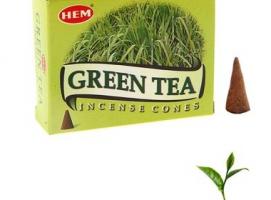 Благовония HEM Green Tea (Зелёный чай), 10 конусов