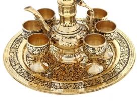 Набор посуды Шахерезада: 6 чашек, чайничек, поднос