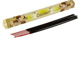Благовония шестигранник Sarathi Кокос Coconut 20 палочек в упаковке