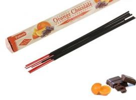 Благовония шестигранник Sarathi Orange Chocolate Апельсин шоколад 20 палочек в упаковке