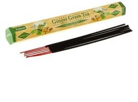 Благовония шестигранник Sarathi Имбирь Зеленый чай Ginger Green tea  20 палочек в упаковке