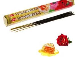 Благовония HEM Honey Rose (Мёд и роза), шестигранник, 20 палочек