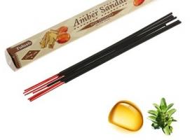 Благовония шестигранник Sarathi Amber Sandal Амбер сандал 20 палочек в упаковке