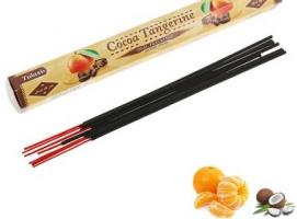 Благовония шестигранник Sarathi Coco Tangerine Кокос мандарин 20 палочек в упаковке