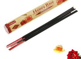 Благовония шестигранник Sarathi Honey Rose Мед роза 20 палочек в упаковке